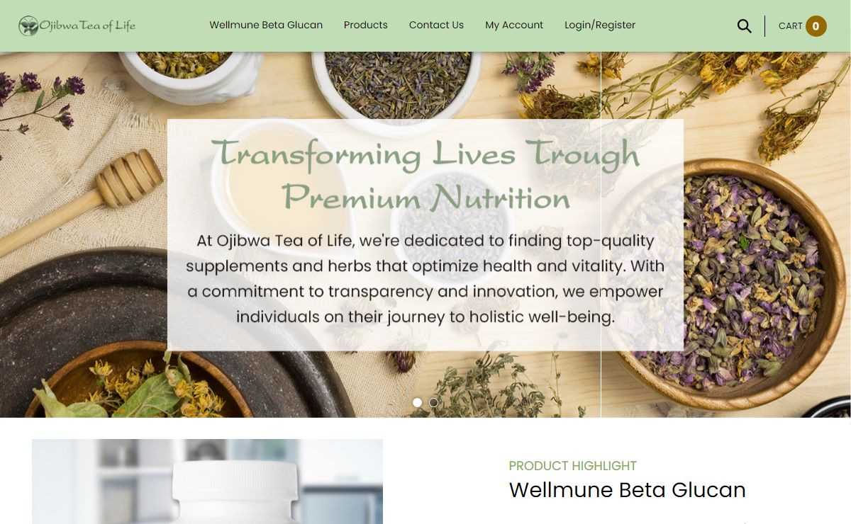Ojibwa Tea of Life - Ancient Elements - Best Wellmune Beta 1, 3d Glucan