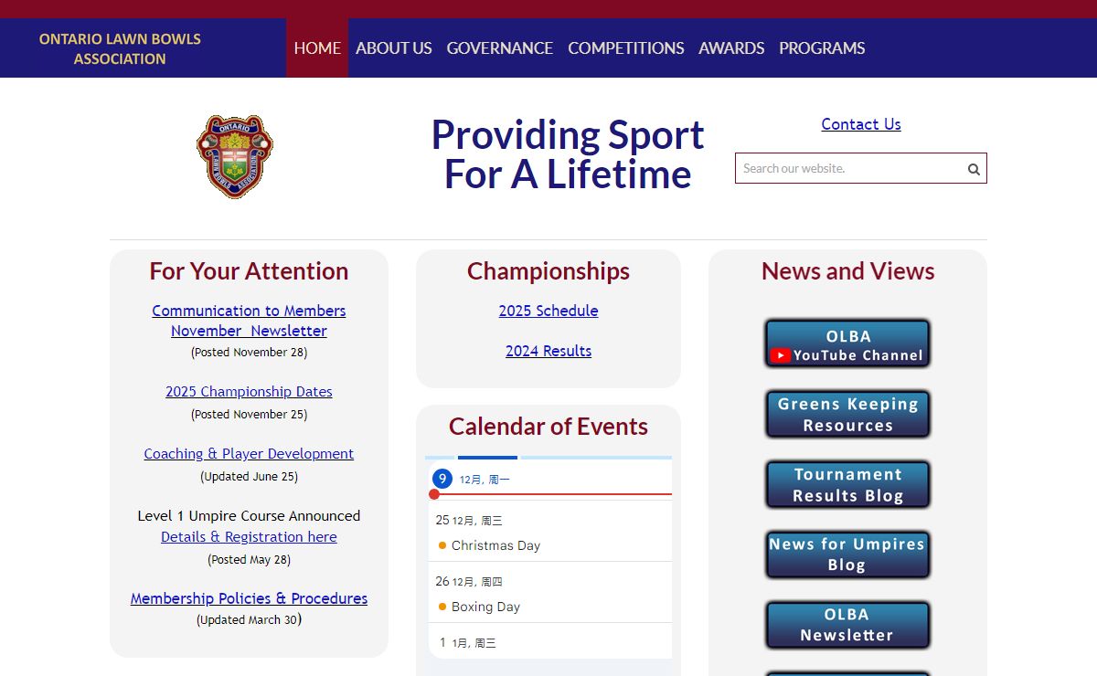 ONTARIO LAWN BOWLS ASSOCIATION - Home