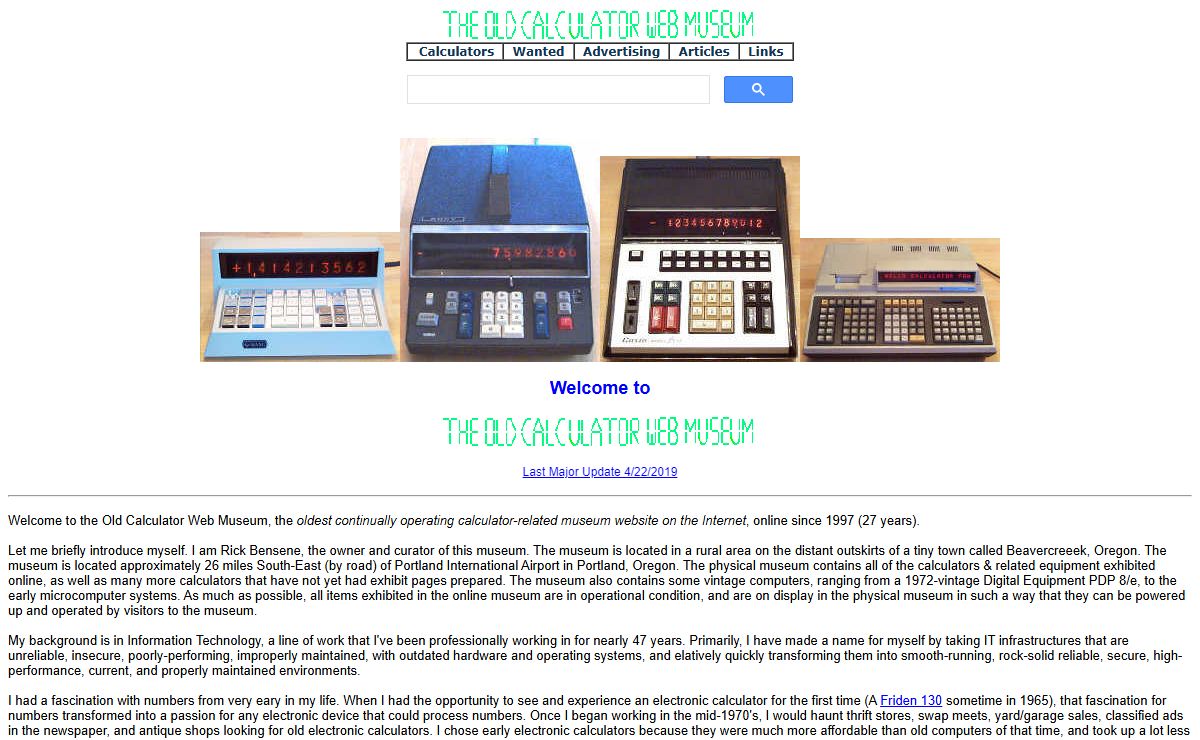 The Old Calculator Web Museum