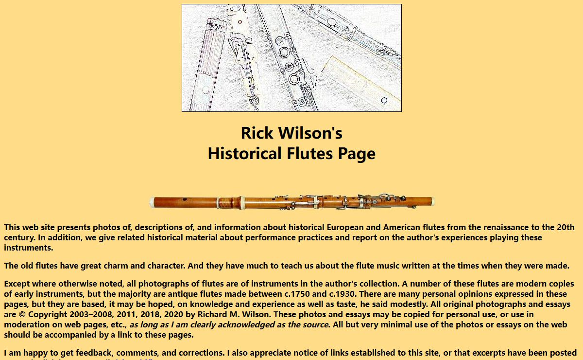 Rick Wilson's Historical Flutes Page