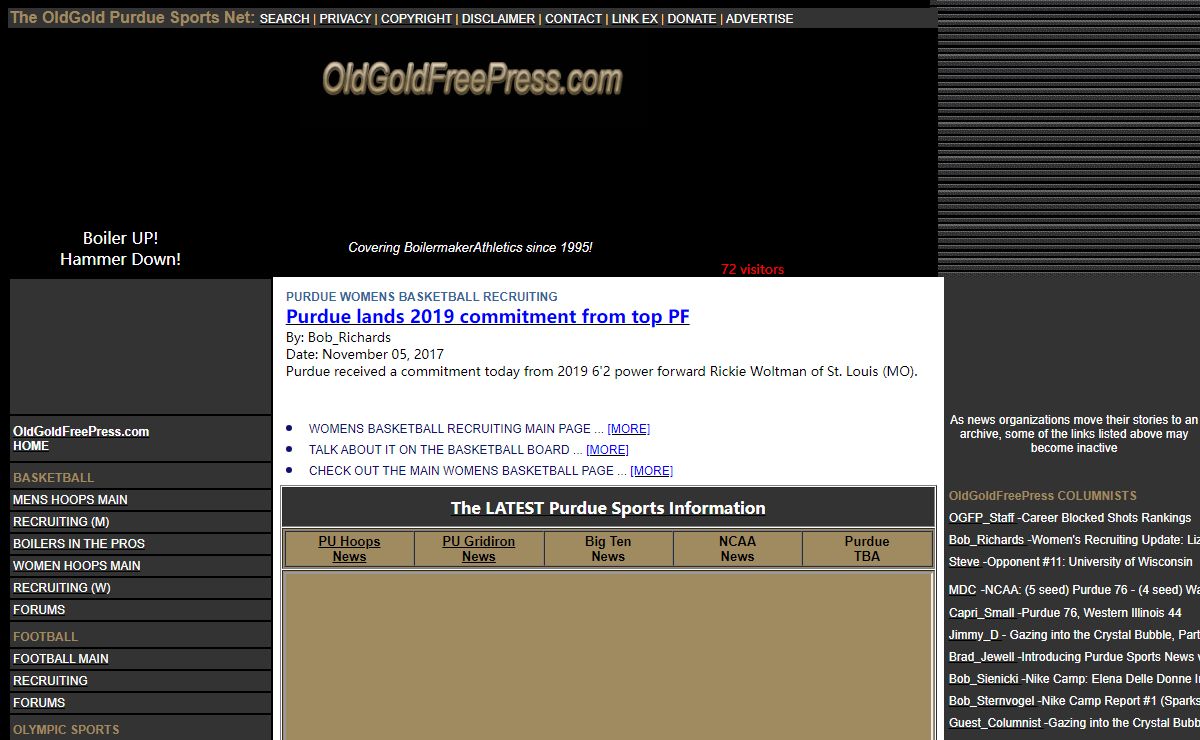 OldGoldFreePress.com Purdue Basketball and Football Information, Recruiting, and Forums