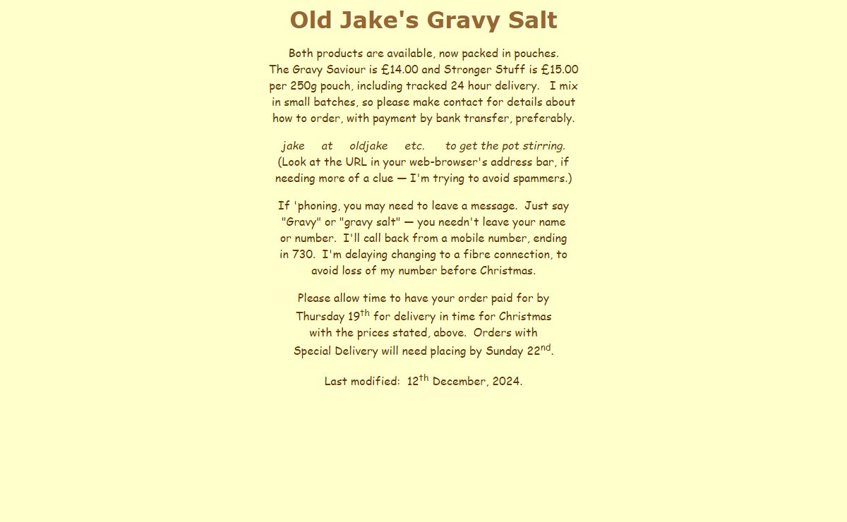 Old Jake's Gravy Saviour: replacement for Burdall's Gravy Salt, Burdalls Gravy Block