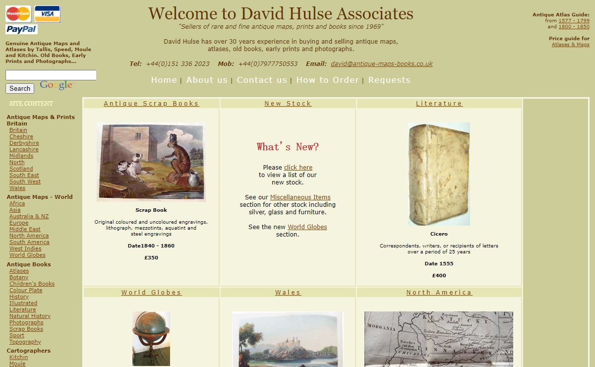 Antique Maps and Atlases, Old Books, Early Prints and Photographs :: David Hulse Associates. Genuine Antique Books, Antique Maps, Atlases and Antique Prints