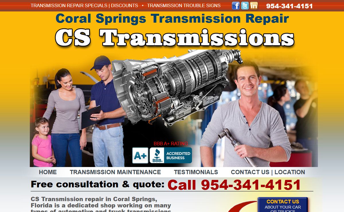 Transmission repair Coral Springs | Auto Transmission Shop | CS Transmissions | 954-341-4151