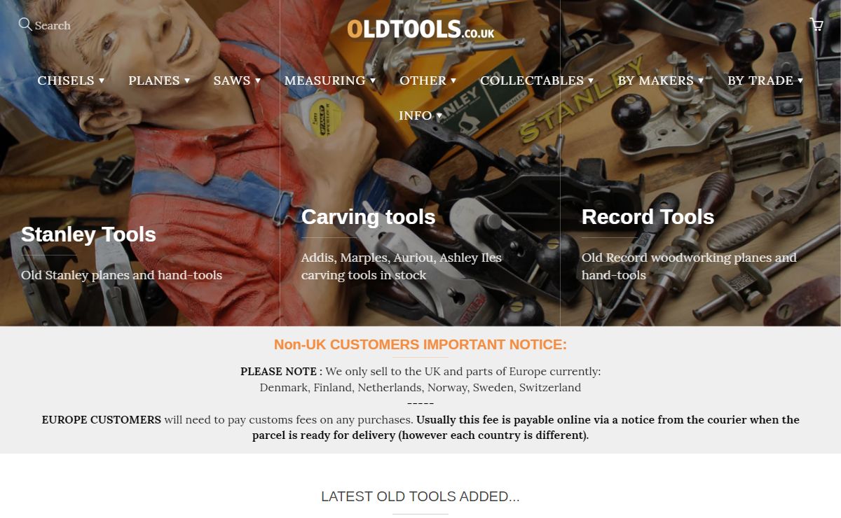 Old Tools Shop - Antique & Secondhand Woodworking Tools, Hand Tools – OldTools.co.uk