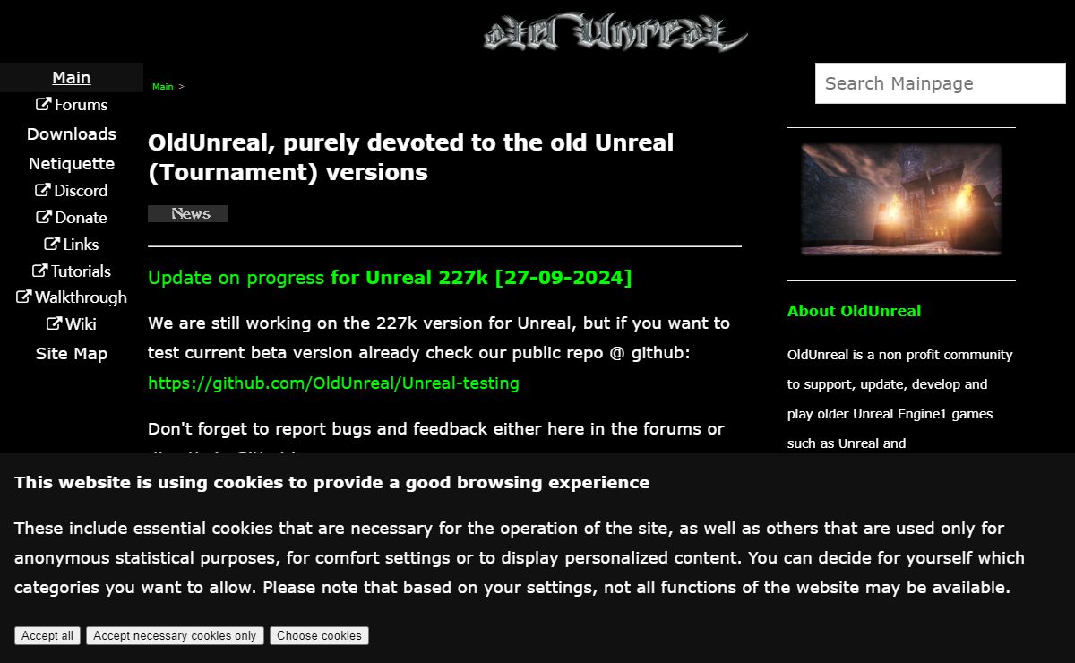 OldUnreal, purely devoted to the old Unreal (Tournament) versions