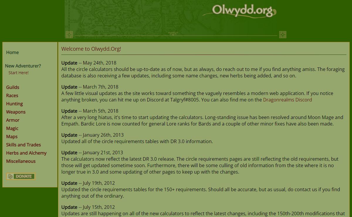 Olwydd.Org: Welcome to Olwydd's DragonRealms Site!