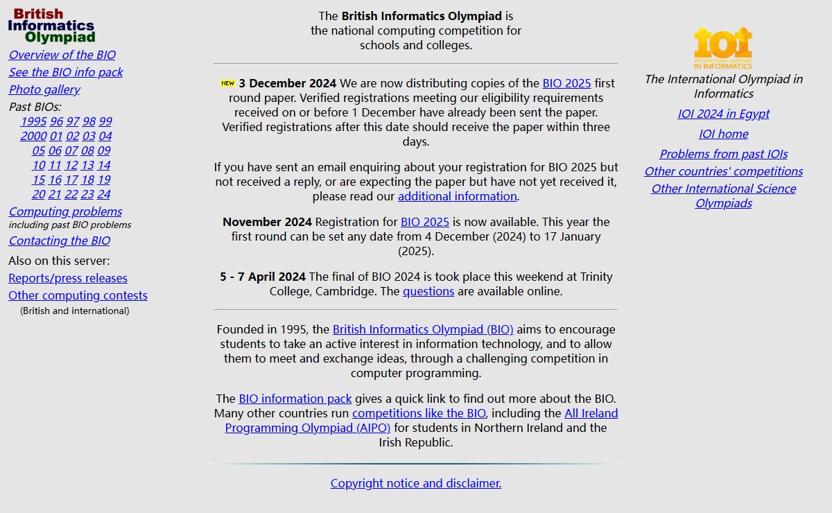 The British Informatics Olympiad