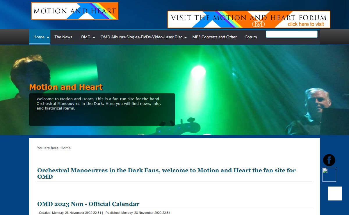 Orchestral Manoeuvres in the Dark Fans, welcome to Motion and Heart the fan site for OMD
