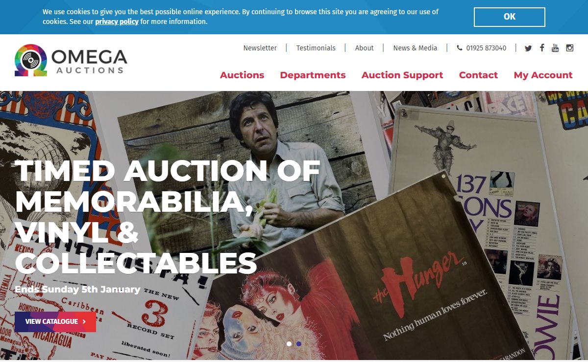 Music Memorabilia and Vinyl Records Auctions | Omega Auctions