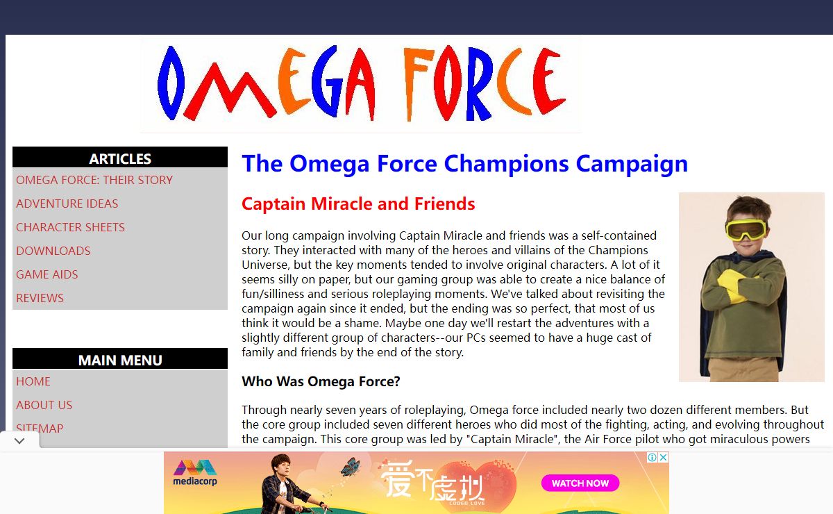 Introduction to a Champions RPG | Omega Force Campaign
