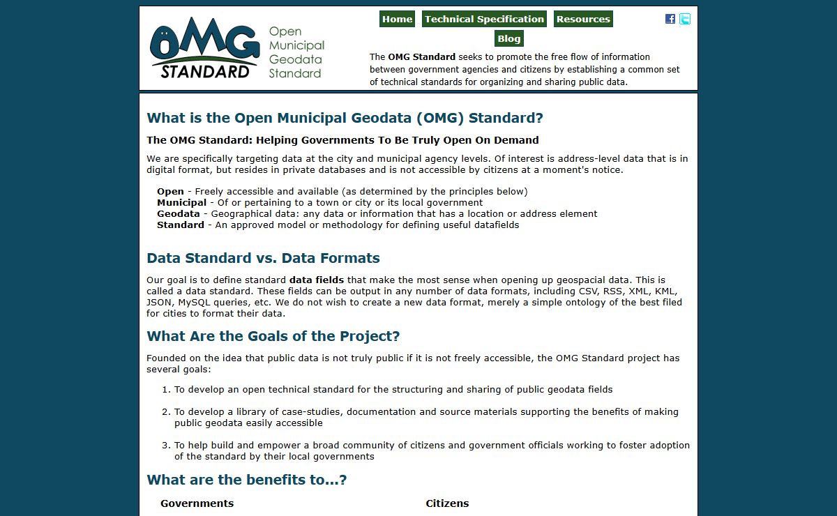 OMG Standard - The Open Municipal Geodata Standard Organization Website