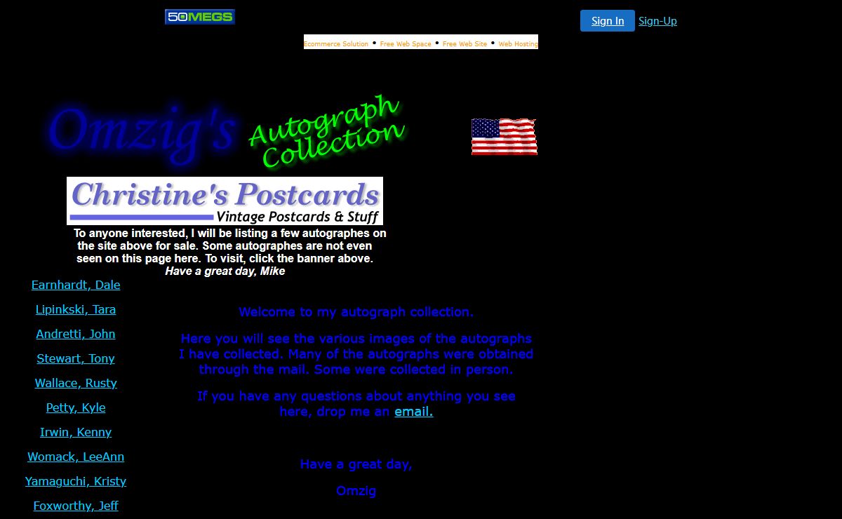 Omzig's Autograph Collection