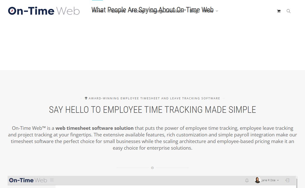 Employee Web Timesheet & Leave Tracking Software | On-Time Web