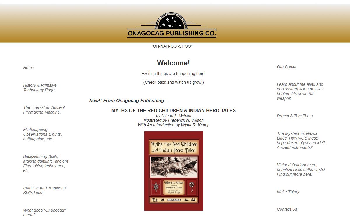 Books, primitive technology, flintknapping, atlatls, history, firemaking, American Indians