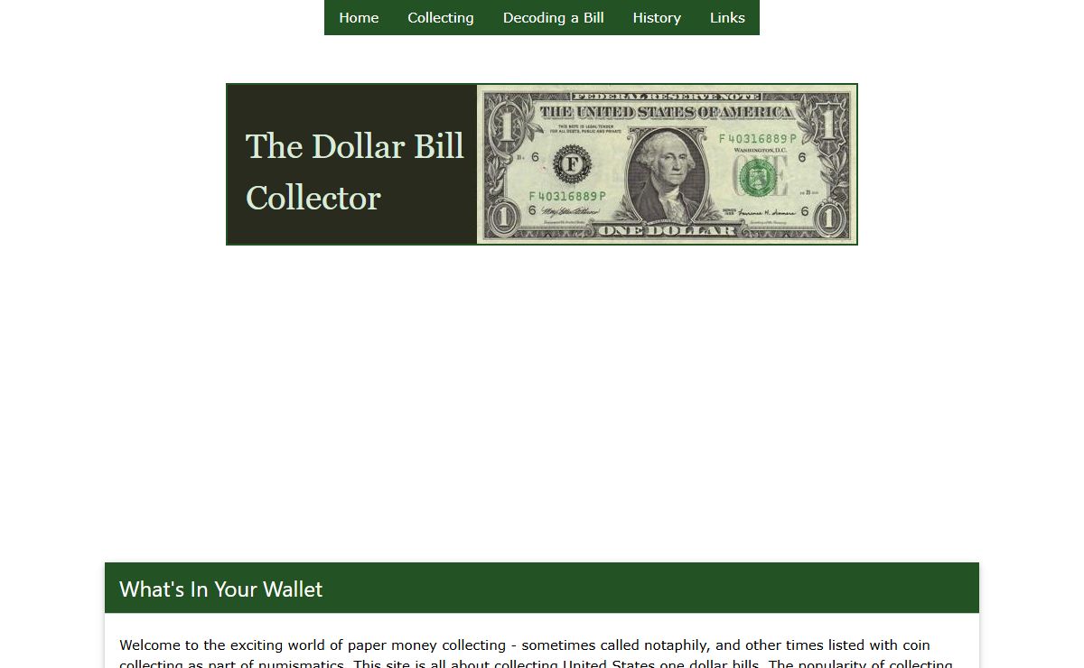 The Dollar Bill Collector