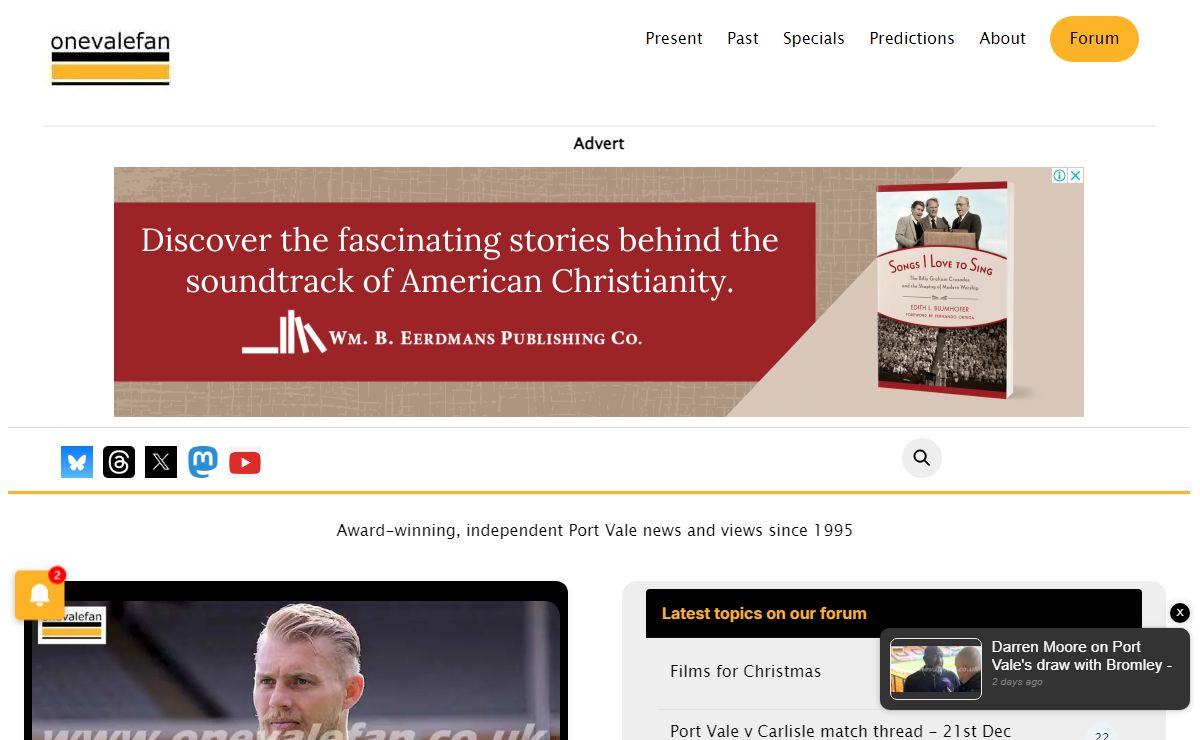 onevalefan.co.uk - Port Vale news and views since 1995