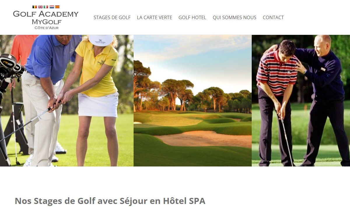 STAGES DE GOLF - GOLF ACADEMIE MYGOLF - COTE D'AZUR - → STAGES DE GOLF TOUS NIVEAUX ET SÉJOURS HOTEL SPA COTE AZUR