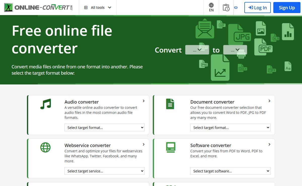 Online converter - convert video, images, audio and documents for free