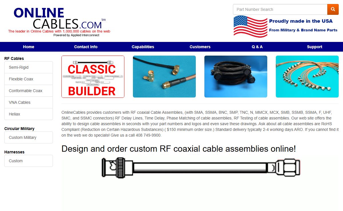 Custom RF Cables by OnlineCables