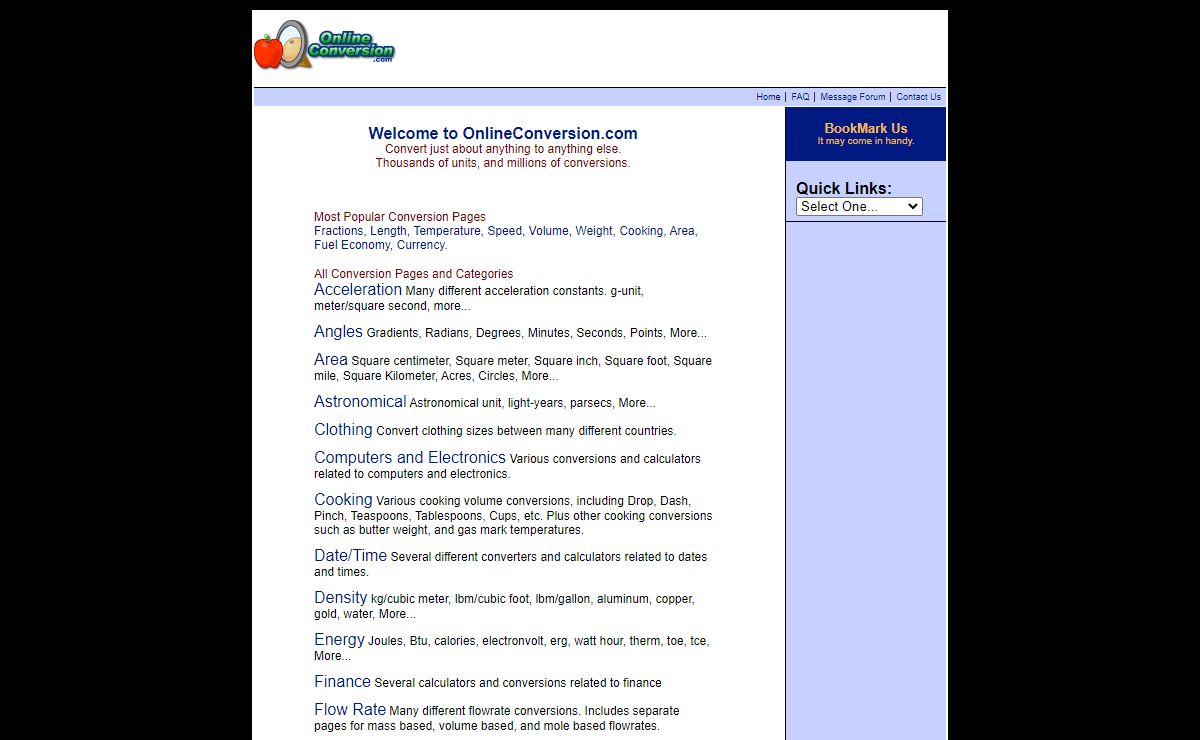 Online Conversion - Convert just about anything to anything else