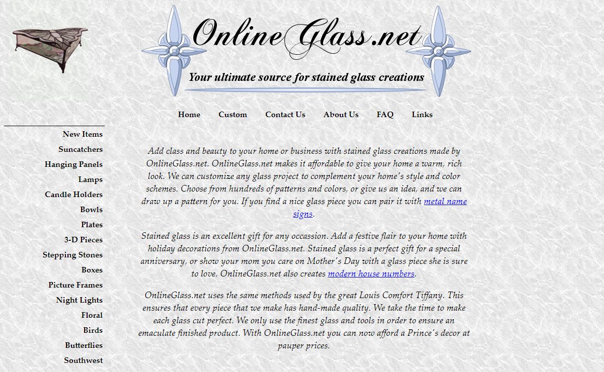 OnlineGlass.net - The best source for stained glass windows, panels, lamps, suncatchers, and more!