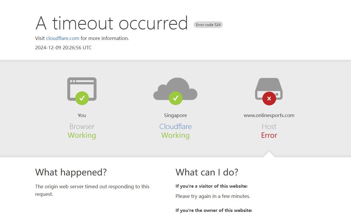 www.onlinesports.com | 524: A timeout occurred