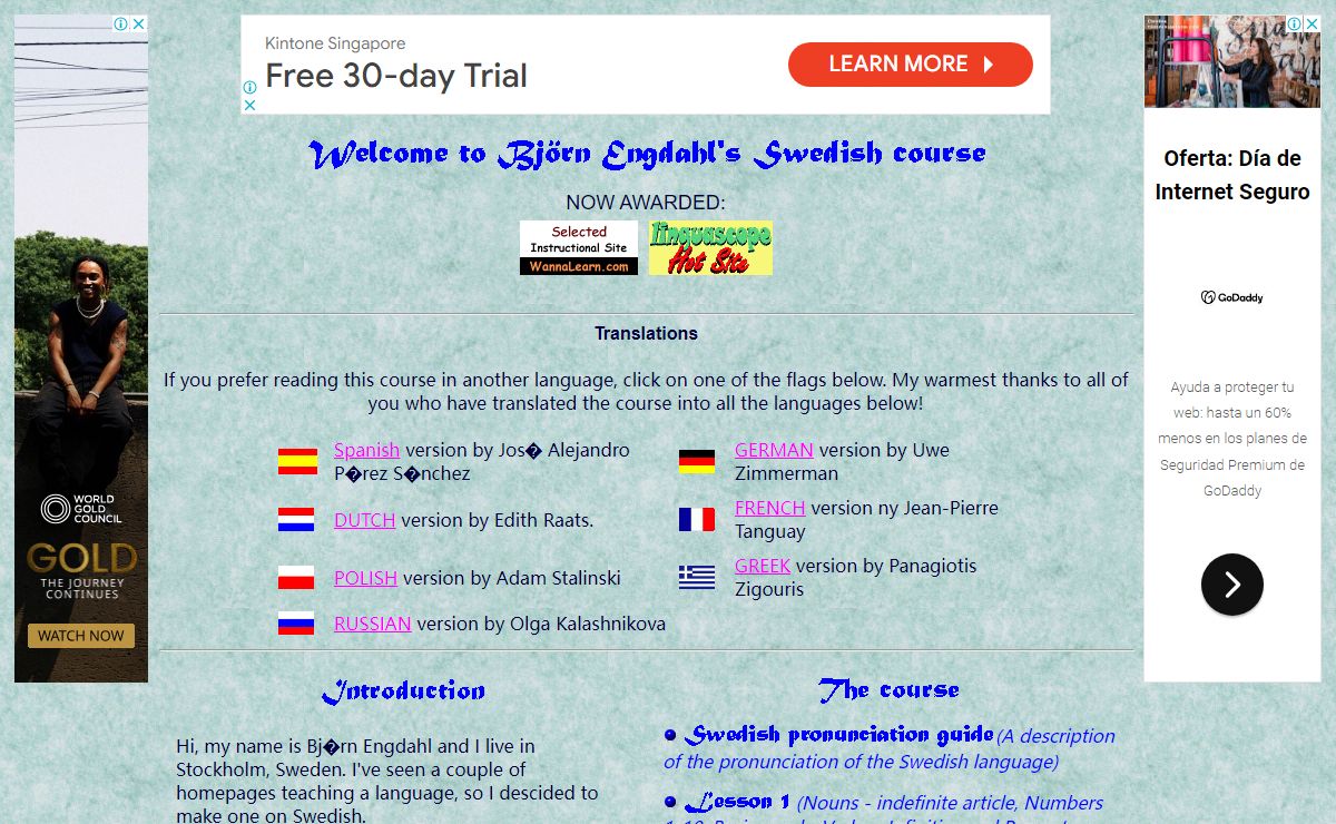Bj�rn Engdahl's Swedish Course
