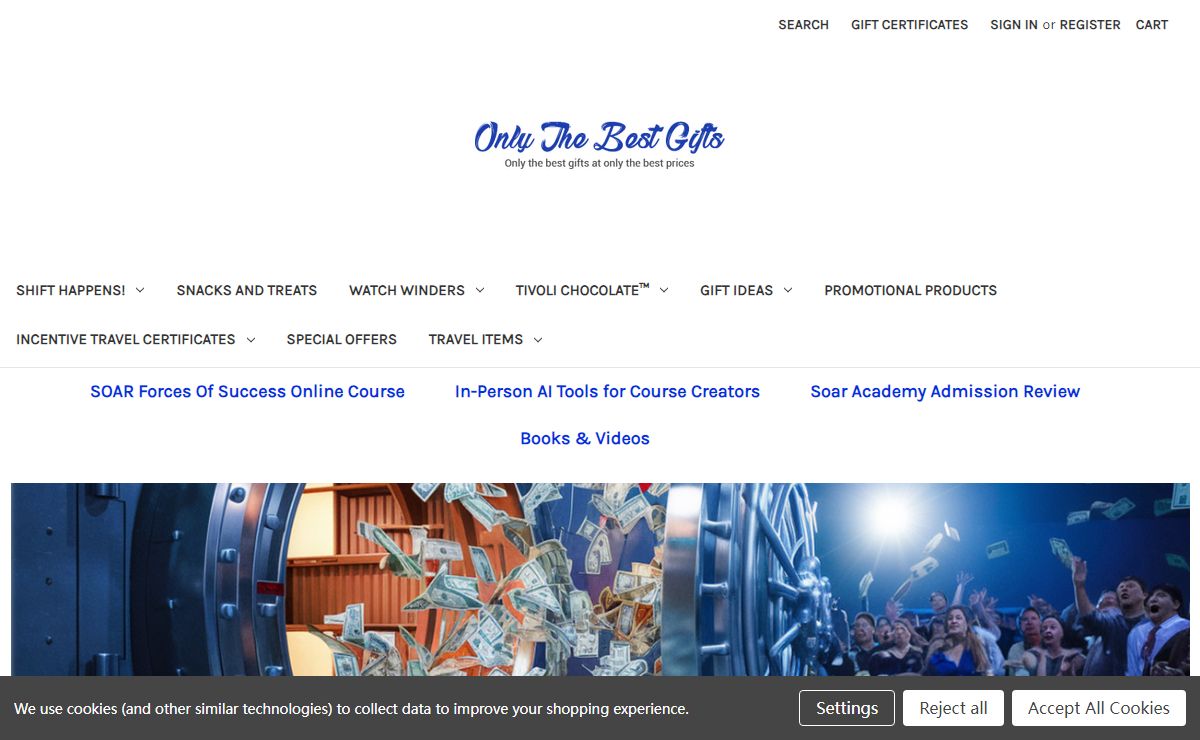 Only The Best Gifts Homepage Content