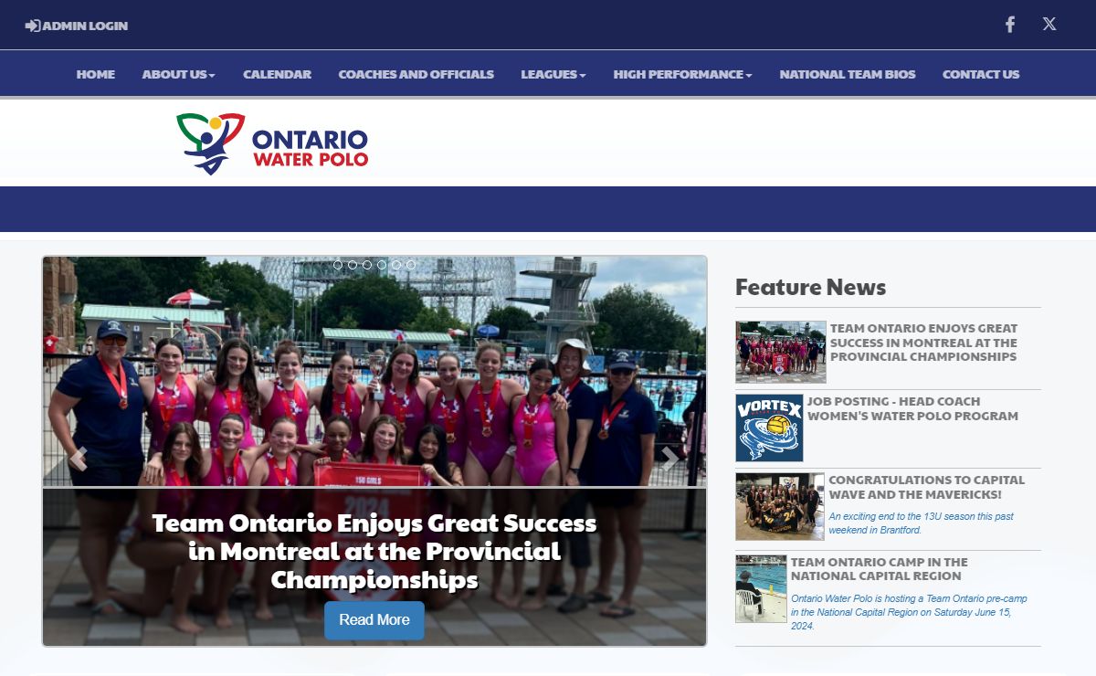 Ontario Water Polo : Website by RAMP InterActive