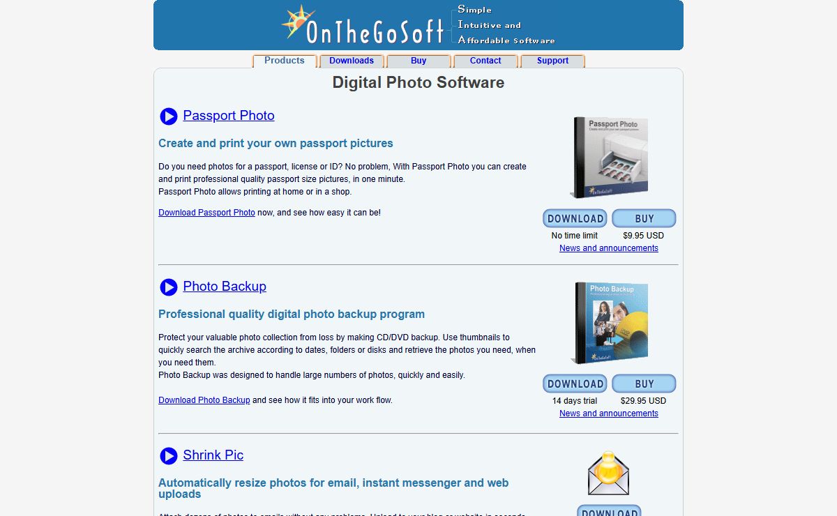 Passport Photo and Photo Backup software by OnTheGoSoft