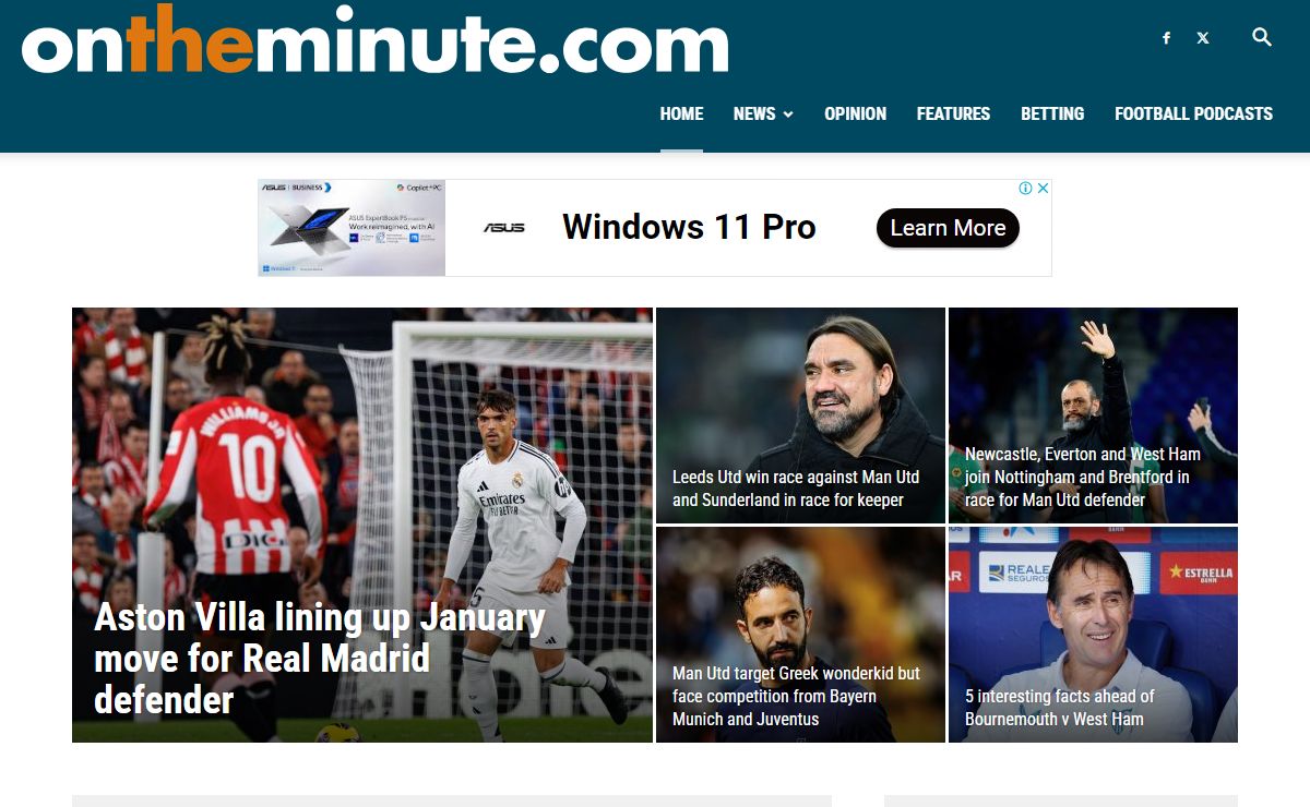 Football news - transfers, fixtures, scores, pictures, betting - Ontheminute.com