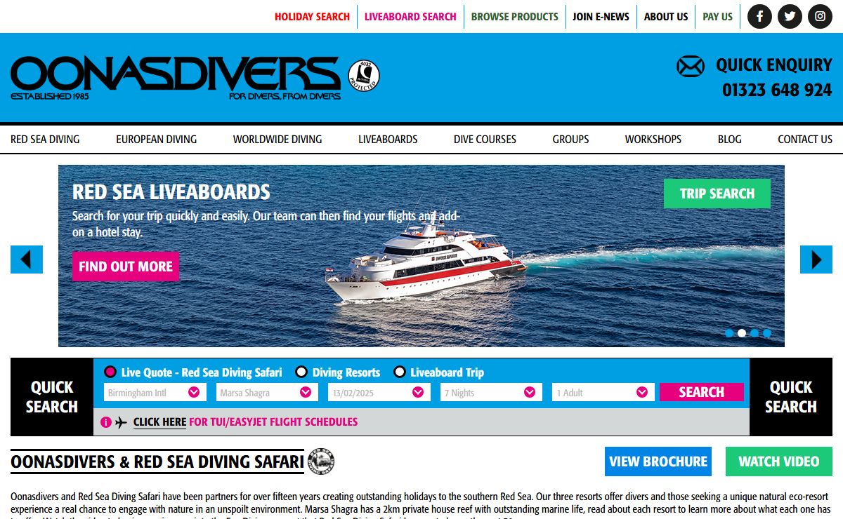 Oonasdivers - Red Sea Diving and Worldwide Holiday Tour Operator