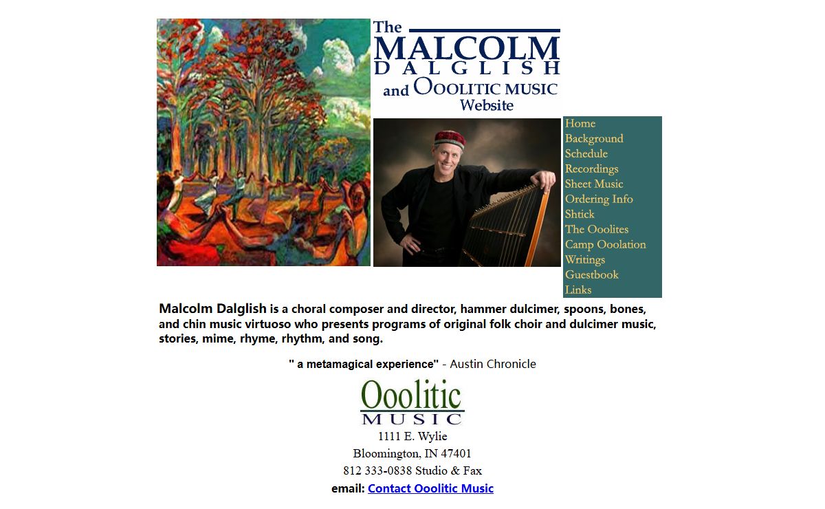 The Malcolm Dalglish and Ooolitic Music Website