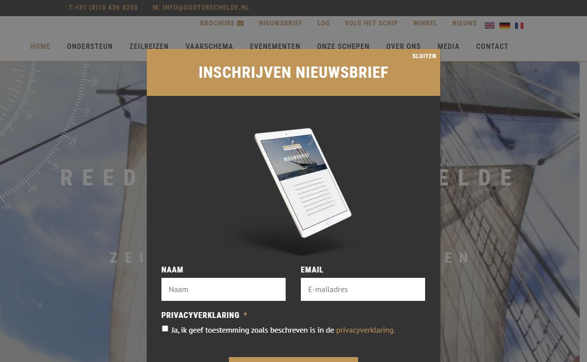 Reederij Oosterschelde | Avontuurlijke zeilreizen en evenementen
