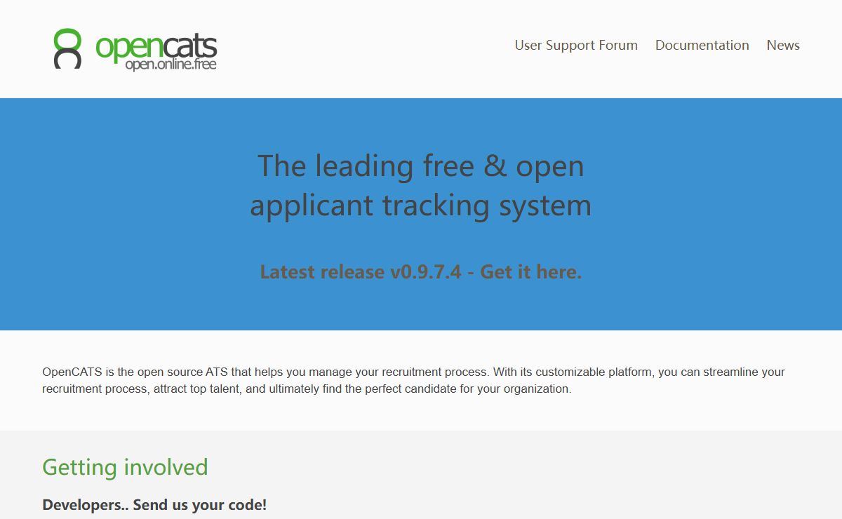Home - OpenCATS Applicant Tracking System