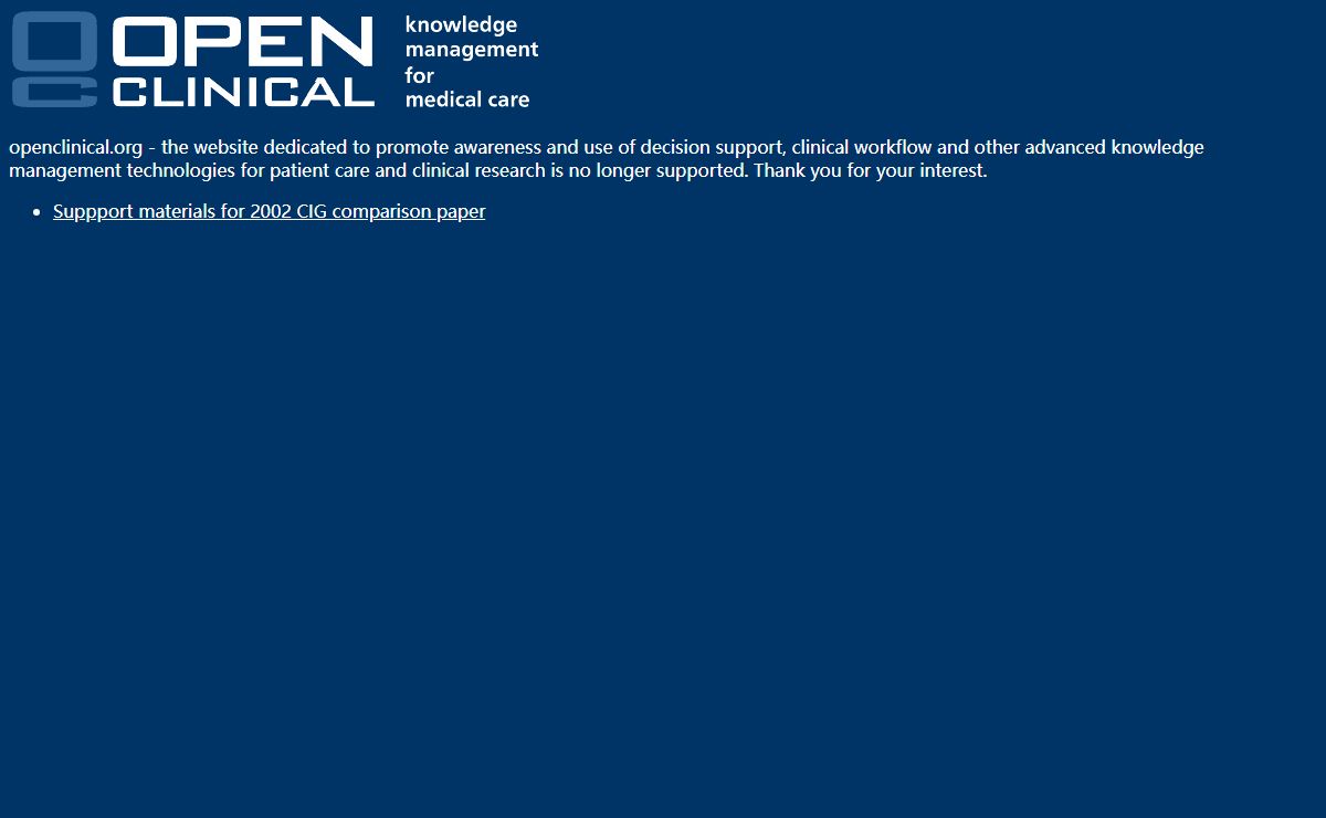 OpenClinical: knowledge management technologies for healthcare