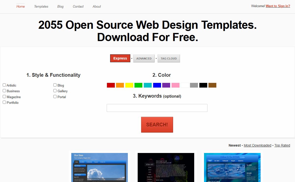 Download free website templates from OpenDesigns.org