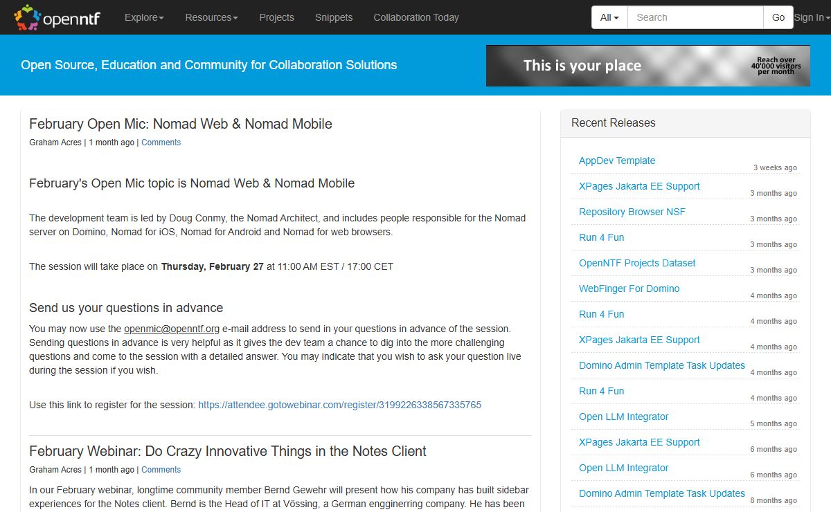 OpenNTF.org - The Open Source Community for Collaboration Solutions