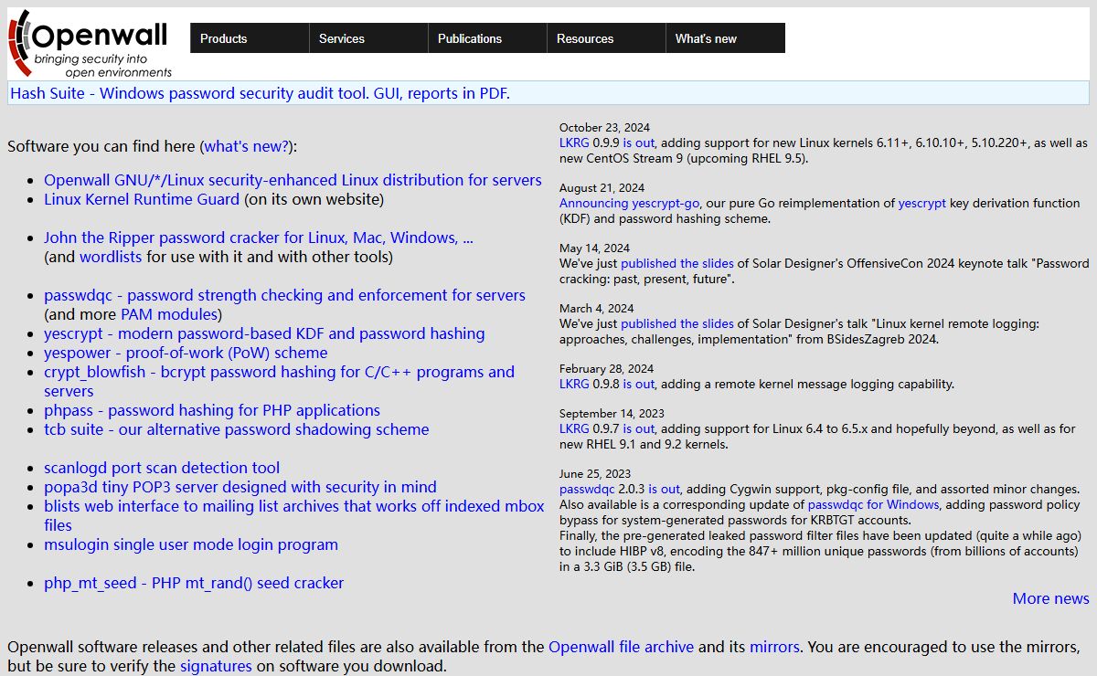 Openwall - bringing security into open computing environments