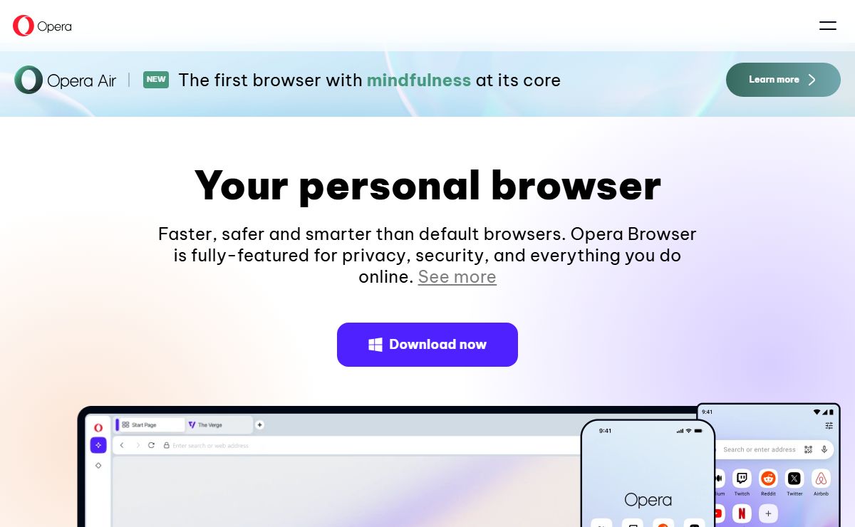 Opera Web Browser | Faster, Safer, Smarter | Opera