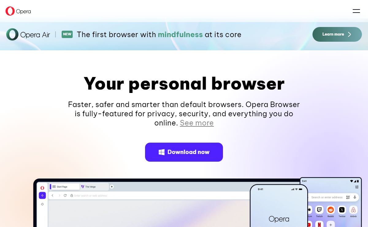 Opera Web Browser | Faster, Safer, Smarter | Opera