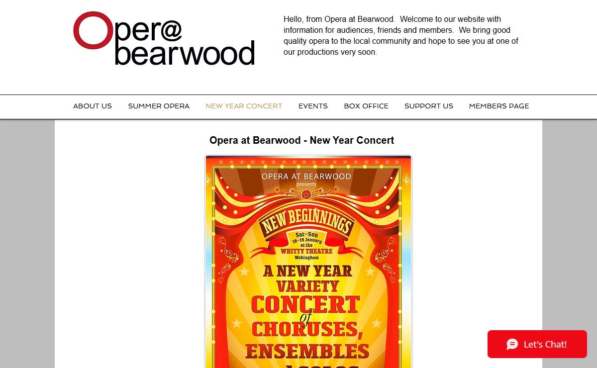 Opera at Bearwood - New Year Concert 2020