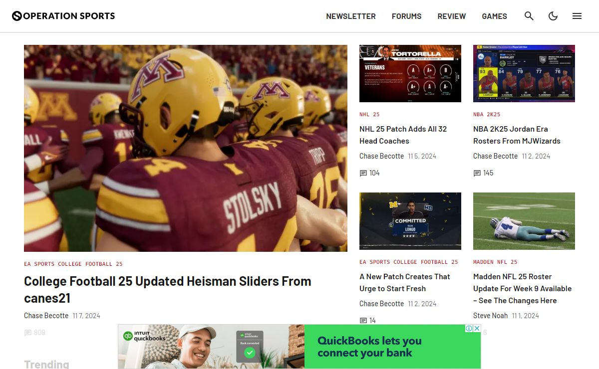 Operation Sports - Dedicated to Sports Gaming - Operation Sports