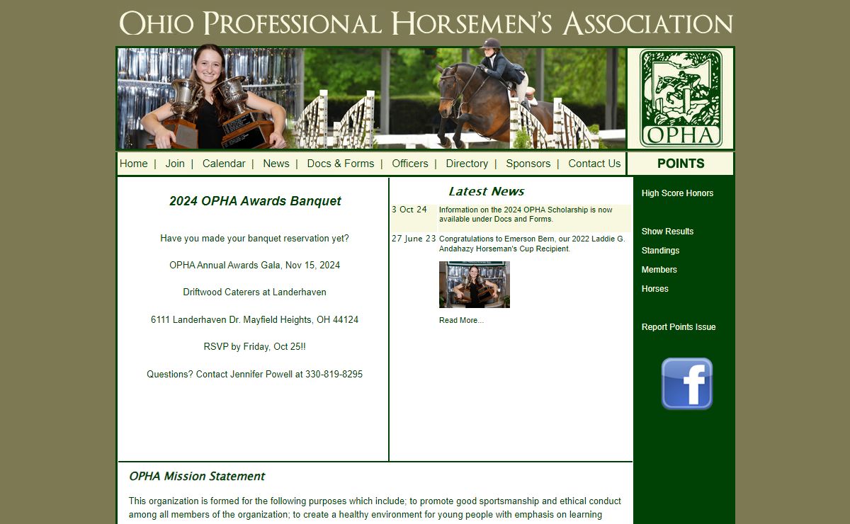 Ohio Professional Horseman's Association - Welcome