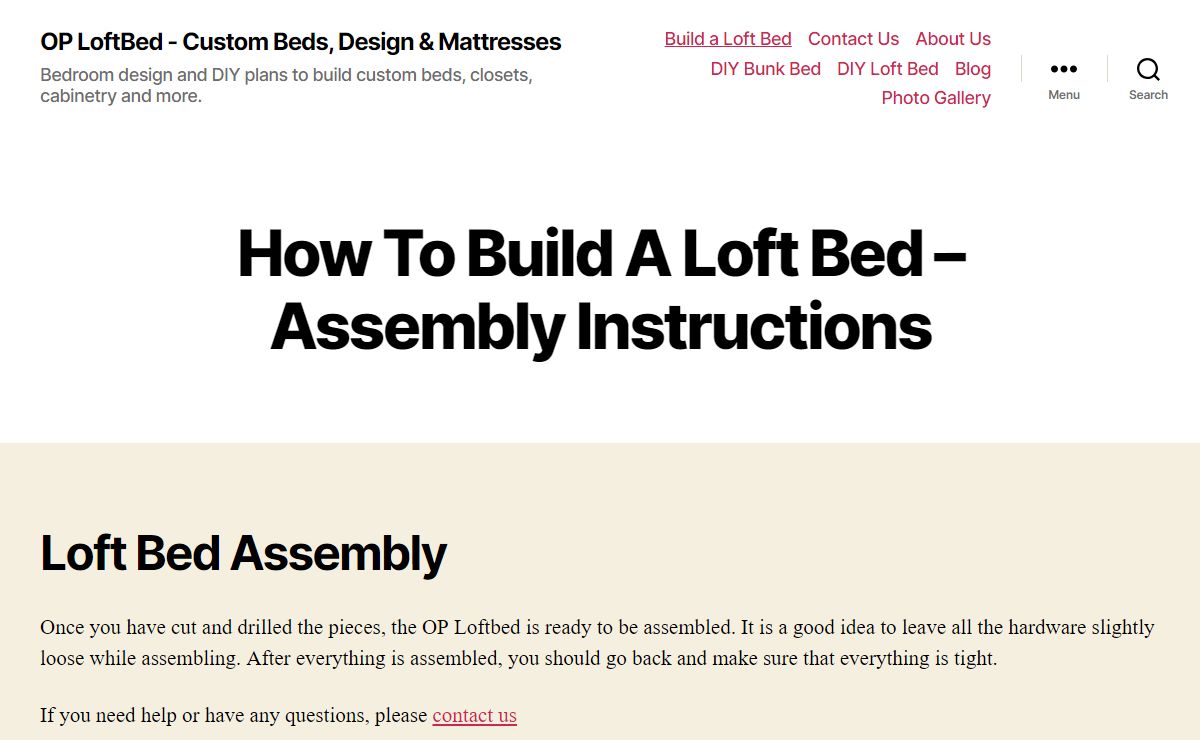 OP LoftBed – Custom Beds, Design & Mattresses – Bedroom design and DIY plans to build custom beds, closets, cabinetry and more.