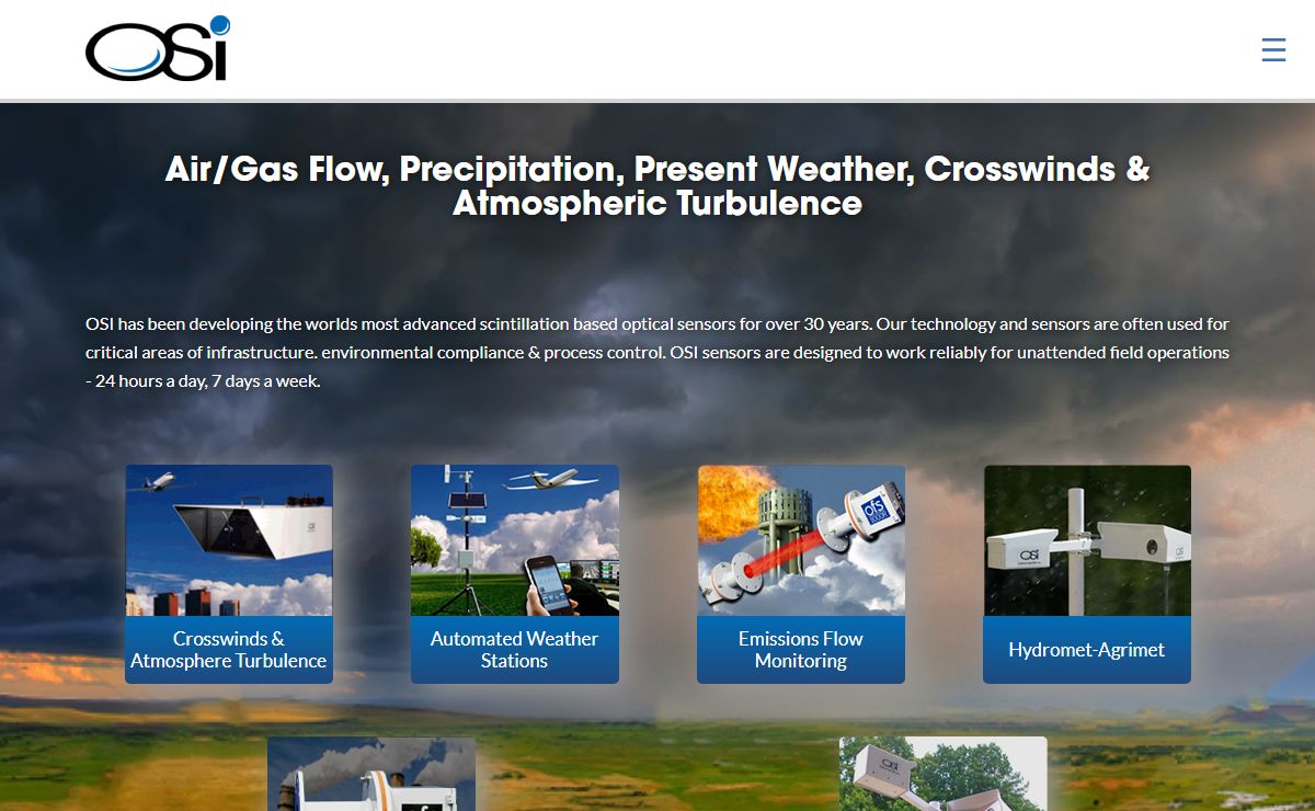 OSI makes the world's best Weather Sensor, AWOS Systems, and Optical Flow Sensors