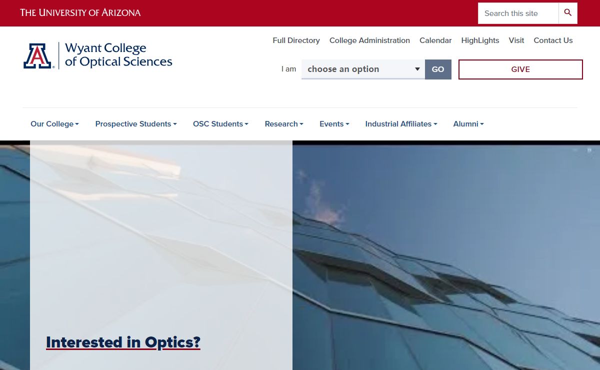 Home | Wyant College of Optical Sciences