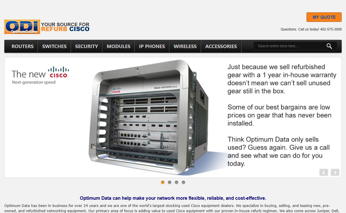 Buy Sell Used Cisco Optimum Data Home Page Footer -Optimum Data Used Cisco