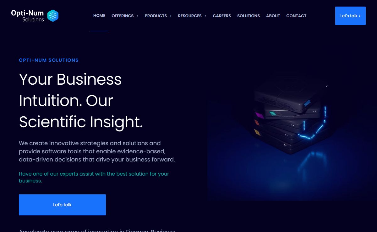 Enabling data-driven business decisions - Opti-Num Solutions